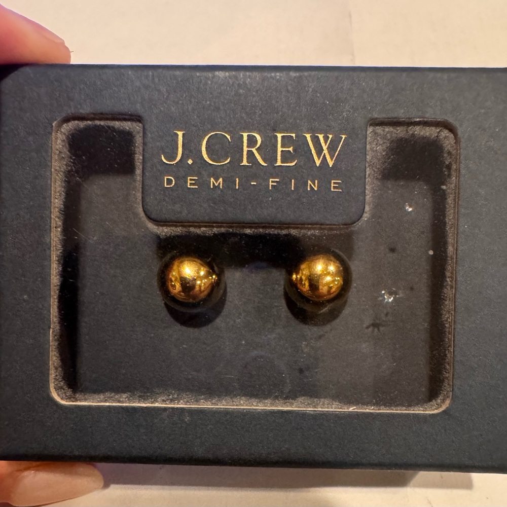 J. Crew Demi-Fine Gold Stud 14K Gold Plated, Sterling Silver Earrings